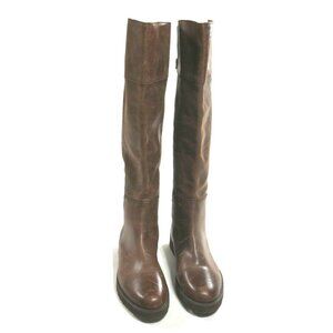 Franco Sarto Cosmina Riding Boots Tall Brown Leather Back Zipper Womens 7.5 EUC